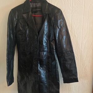 Black leather coat